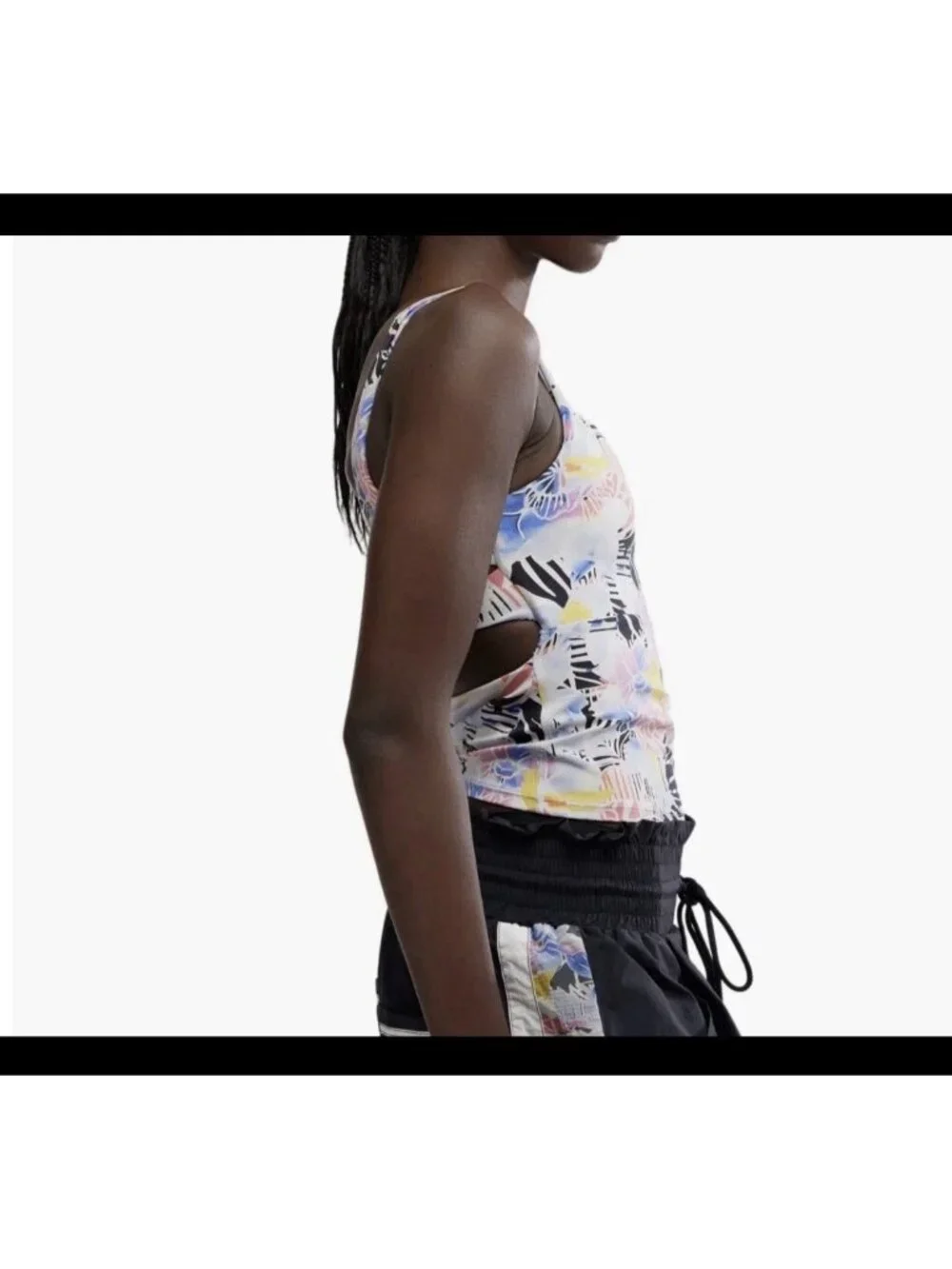 Free People Movement Never Better Strappy Back Tank Mystic Floral Size L Pilates
